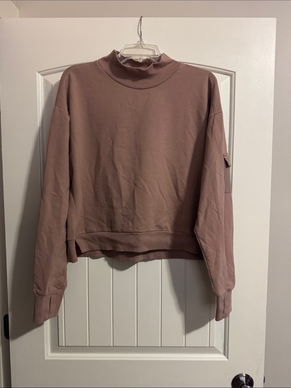 all in motion Women's Mock Neck Pullover Sweatshirt - Mauve